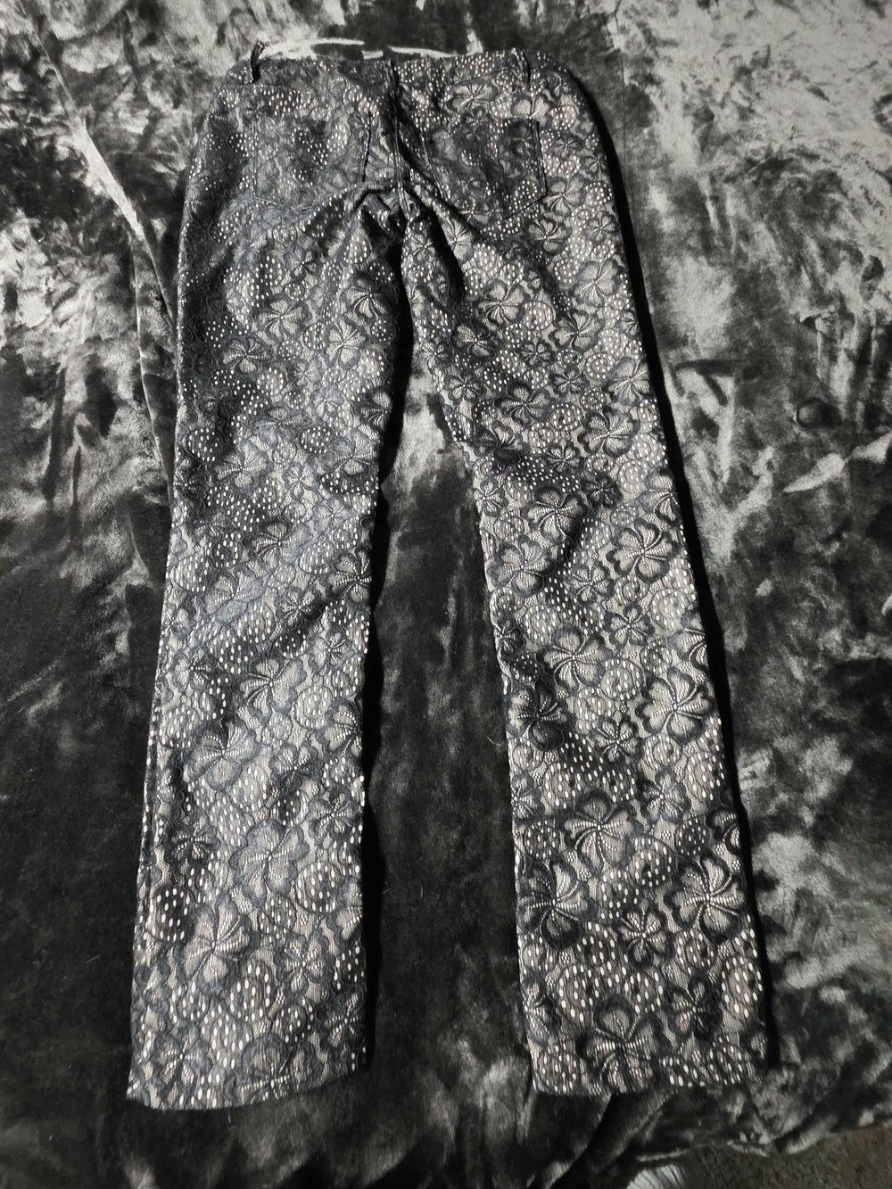 Xhilaration Black And Tan Lace Feel - Straight Leg Pants